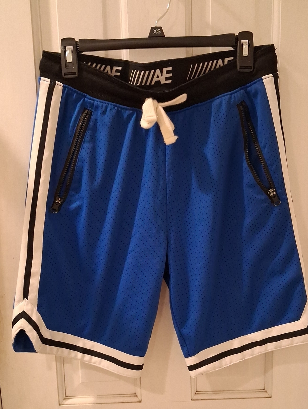 American Eagle Outfitters Royal Blue Athletic Mesh Shorts with White Trim
